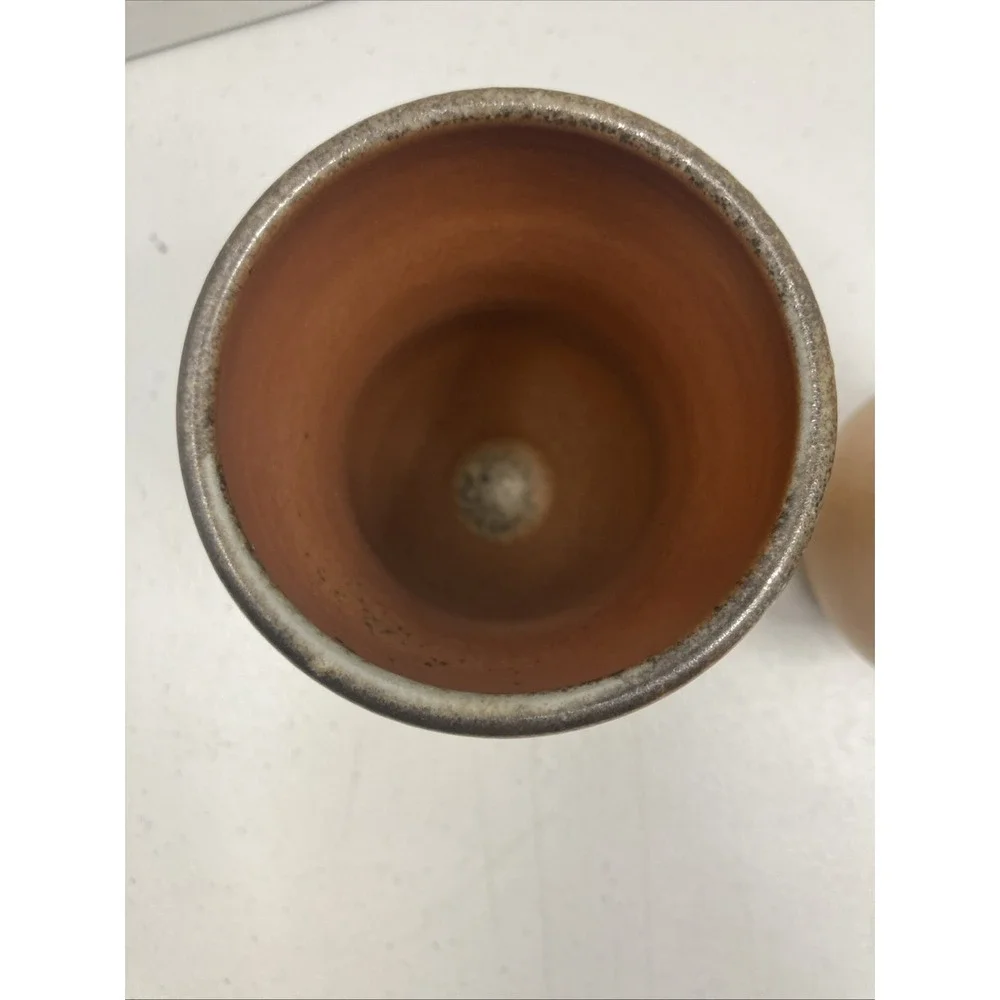 Signed Studio Art Pottery Footed Cups‎ Tumblers Wilson Salt Glaze